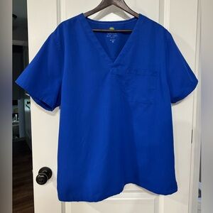 Healing Hands Unisex One Pocket Blue Scrub Top. Size:XL